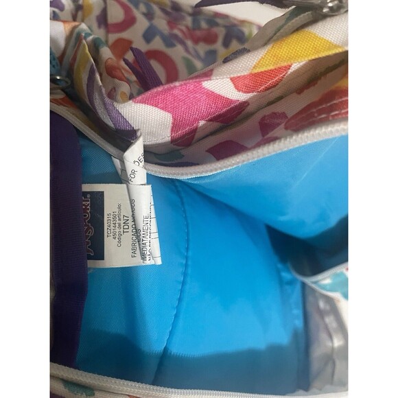 Jansport Rainbow X & O ‘s Hugs & Kisses Girls Kids Womens Backpack Multi Color - Picture 9 of 16